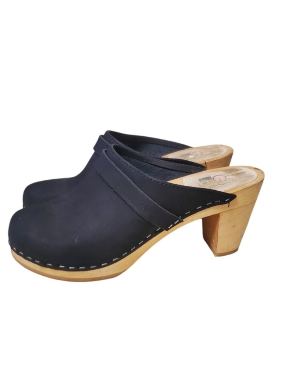 MAGUBA Stockholm Clogs Nubuck Wooden Heel Chunky